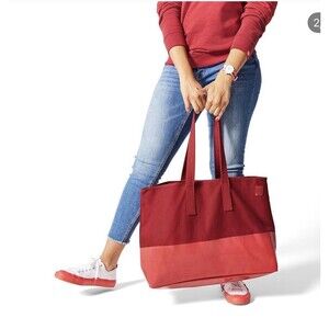 Chick-fil-A Sauce Tote Bag Red Canvas Vinyl Bottom Shoulder Shopper Lined BBQ